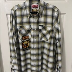 DIXXON Men's Subtle Lime Plaid Flannel Shirt